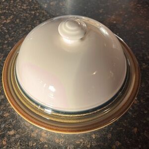 Pfaltzgraff Round Covered Dish Canyon Ridge 7.5” Cheese Dessert Butter 2pc. Set